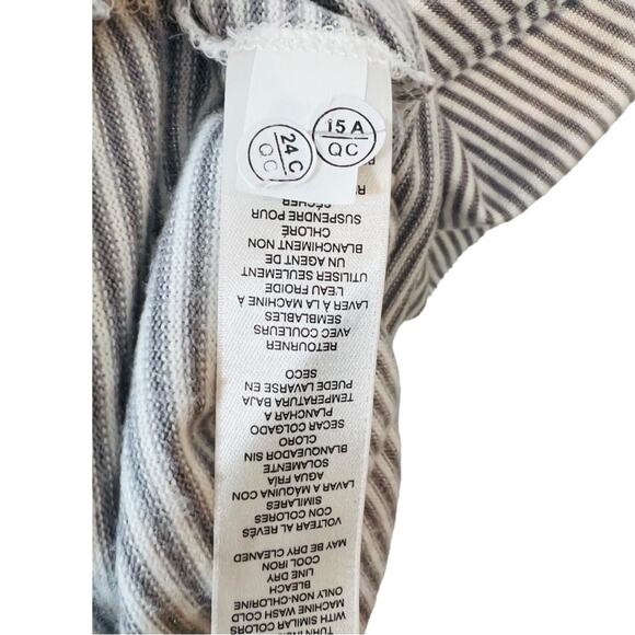 WHBM Cozy Tie-Front Knit Gray and White Stripe Top NWT - Picture 8 of 10